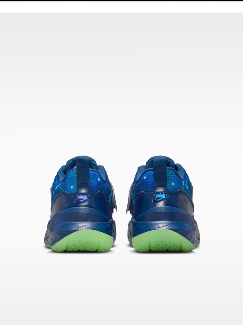 Nike Kids Blue and Neon Green Low-Top Sneakers